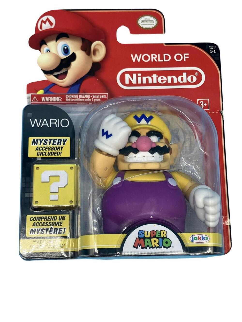 JAKKS Pacific Super Mario Wario 4in Nintendo Action Figure Toy Multicolor